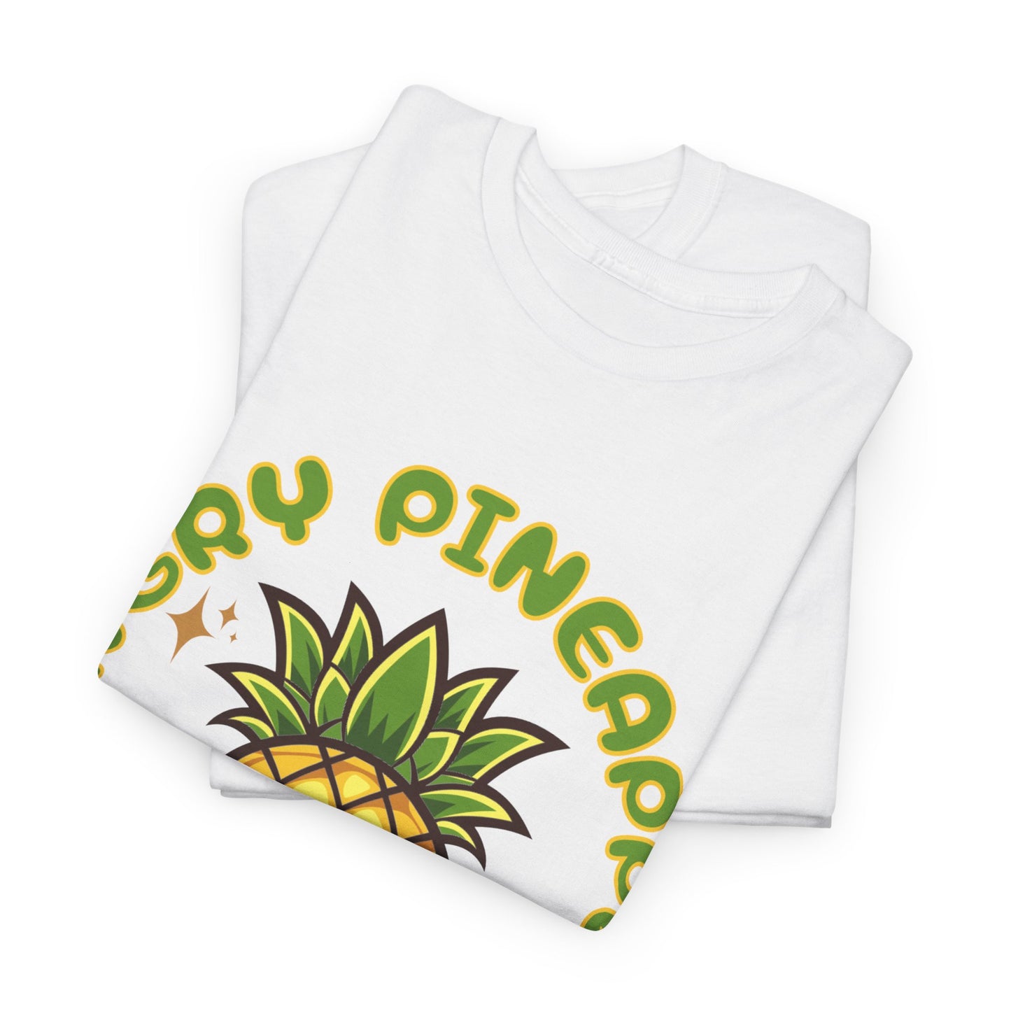 Ananas - Pineapple + Caption, Unisex-T-Shirt aus schwerer Baumwolle
