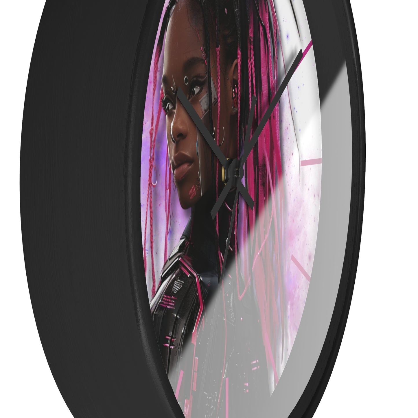 Out of Space, Cute Anime Cyberpunk Girl, Wall Clock