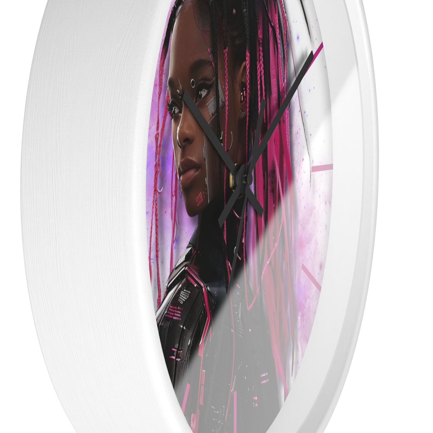 Out of Space, Cute Anime Cyberpunk Girl, Wall Clock