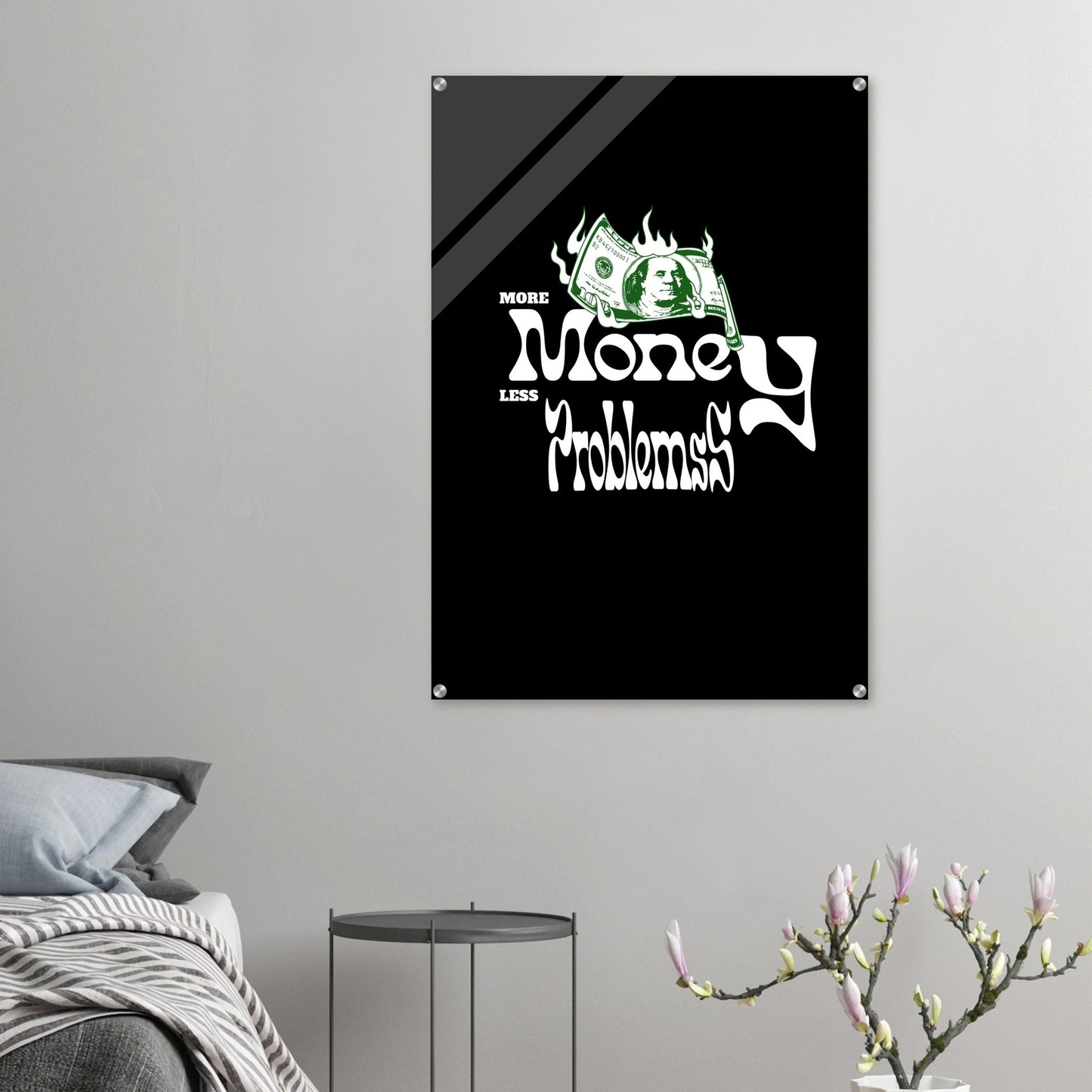 More Money Less Problems'' Handyhülle – Transparentes Flexi Case für iPhone und Samsung, Stoßfest, Flexibel & Drahtlos Ladefähig - Wall art
