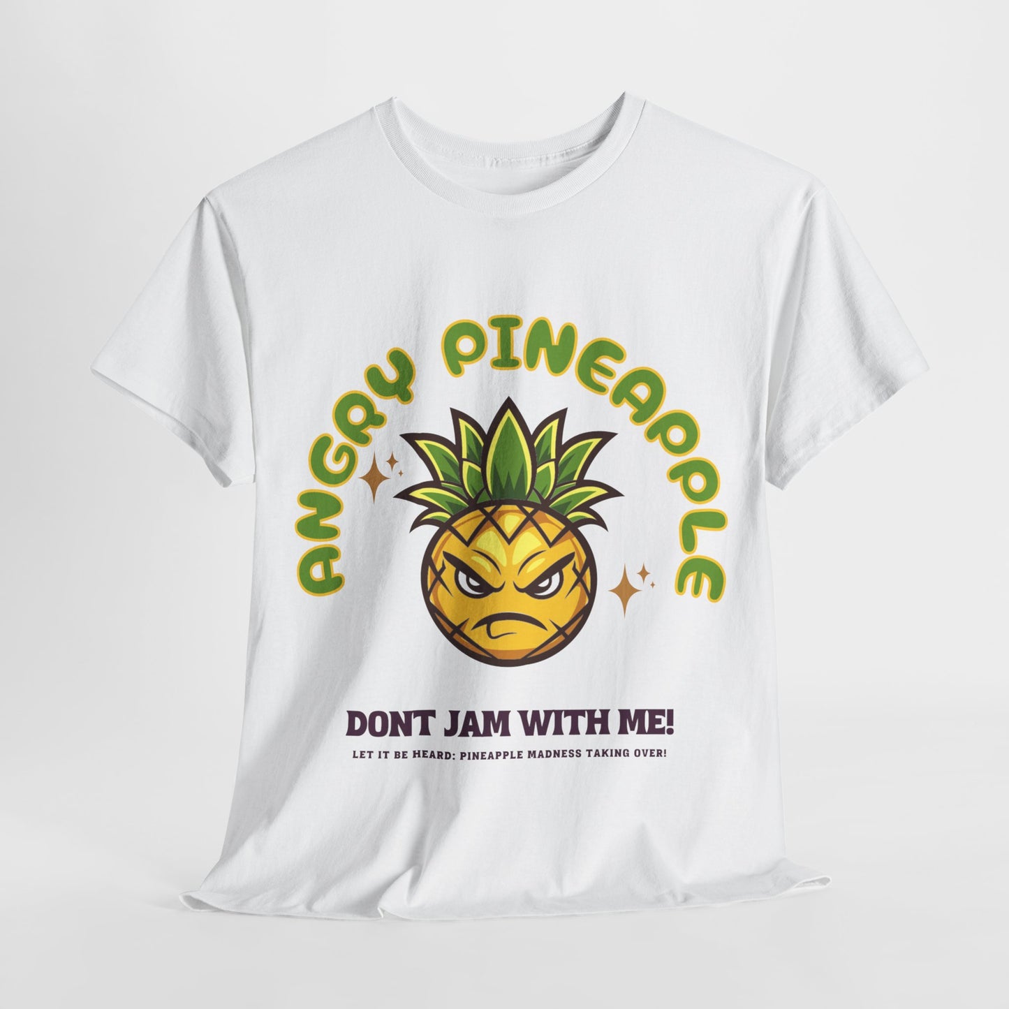Ananas - Pineapple + Caption,  Unisex-T-Shirt aus schwerer Baumwolle