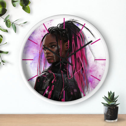Out of Space, Cute Anime Cyberpunk Girl,  Wall Clock