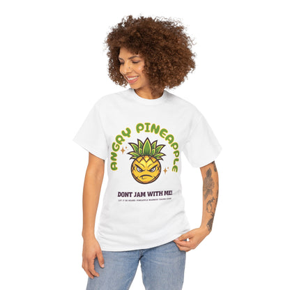Ananas - Pineapple + Caption,  Unisex-T-Shirt aus schwerer Baumwolle