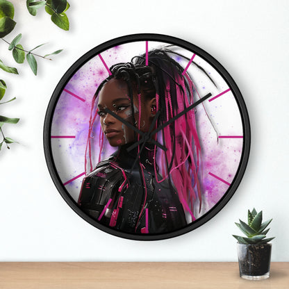 Out of Space, Cute Anime Cyberpunk Girl,  Wall Clock