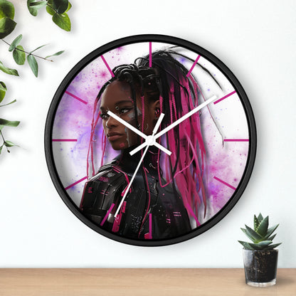 Out of Space, Cute Anime Cyberpunk Girl,  Wall Clock