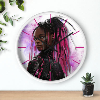 Out of Space, Cute Anime Cyberpunk Girl,  Wall Clock
